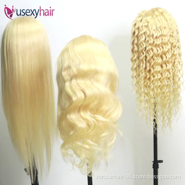 Raw European Natural 613 Blonde Cuticle Aligned Human Hair Piece Hd Full Lace Wig,Brazilian Thin Swiss Hd Lace Wig Virgin Hair